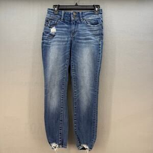 BKE Jeans Women's 25 (2) Blue Stella Mid-Rise Slim Fit Ankle Skinny Preppy